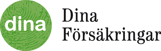 Logotyp för Dina Försäkringar med grönt fingeravtryck och text.