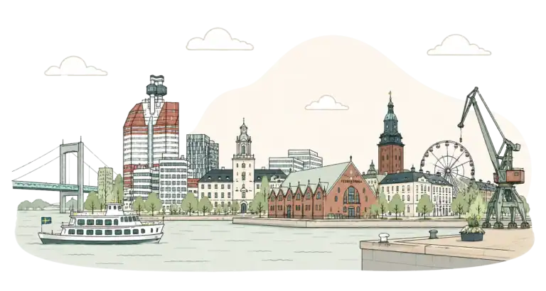 Stadssilhuett över Göteborg
