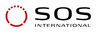 SOS International logotyp i svart och rött.